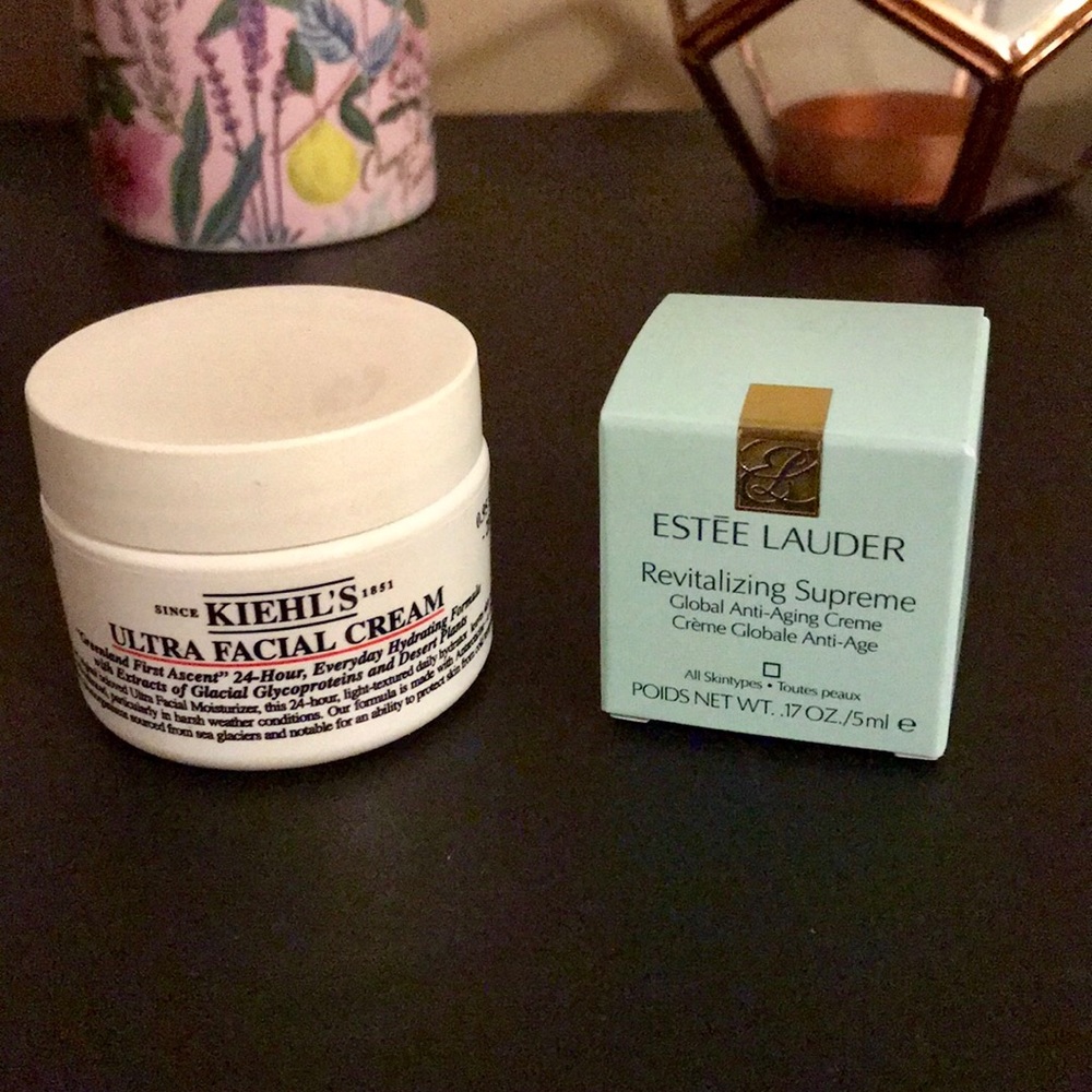 Kiehl’s Ultra Facial Cream & Estee Lauder sample